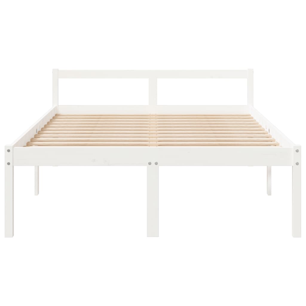 Estrutura de cama 140x190 cm pinho maciço branco