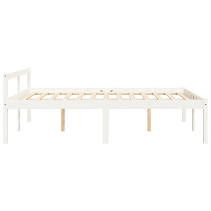 Estrutura de cama 140x190 cm pinho maciço branco