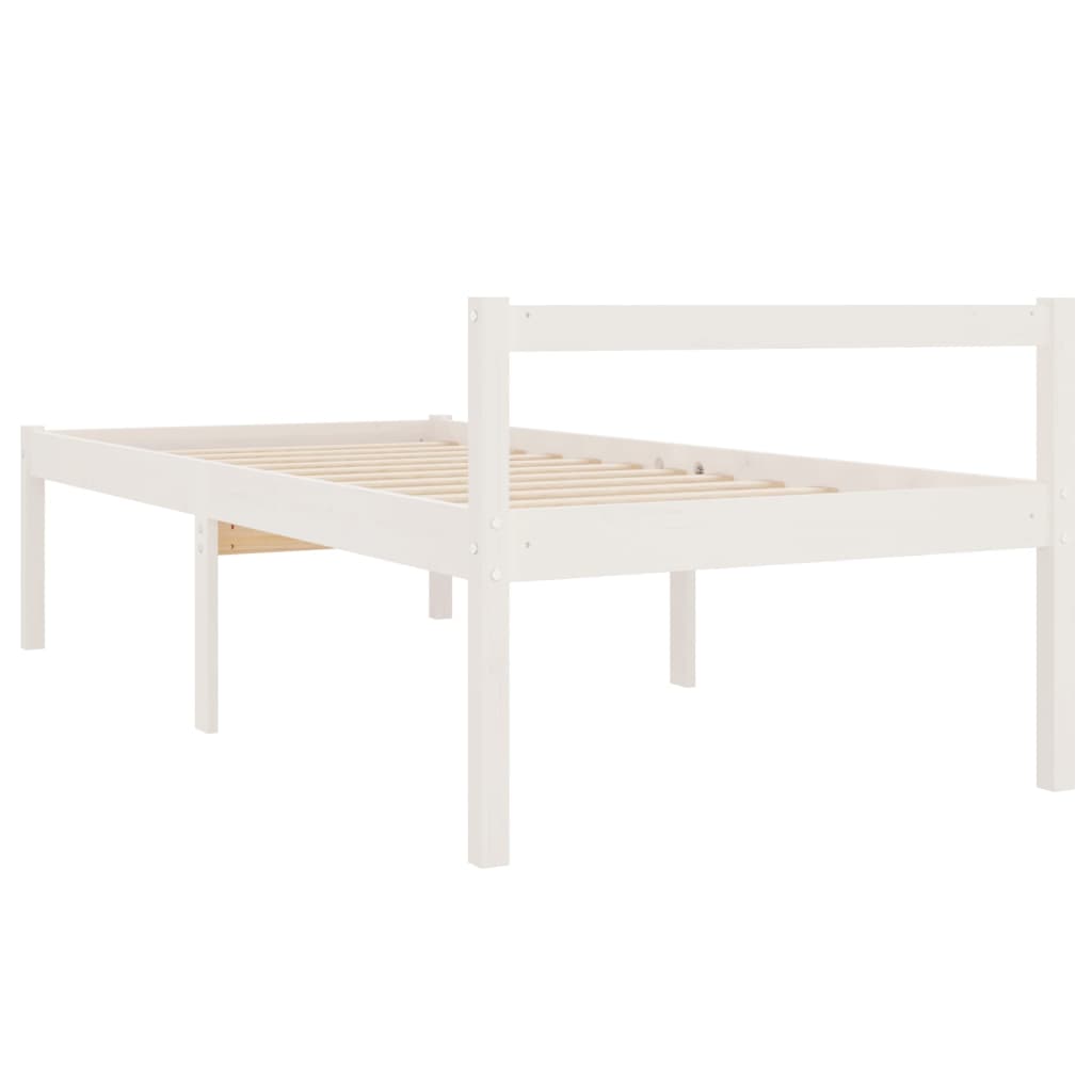 Cama para idosos 100x200 cm pinho maciço branco