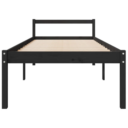 Cama para idosos 100x200 cm pinho maciço preto