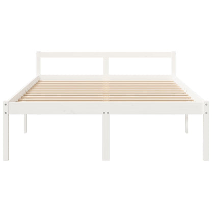 Estrutura de cama king 150x200 cm pinho maciço branco