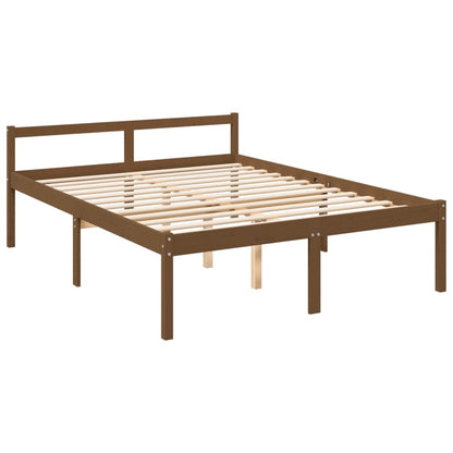 Estrutura cama king 150x200 cm pinho maciço castanho-mel