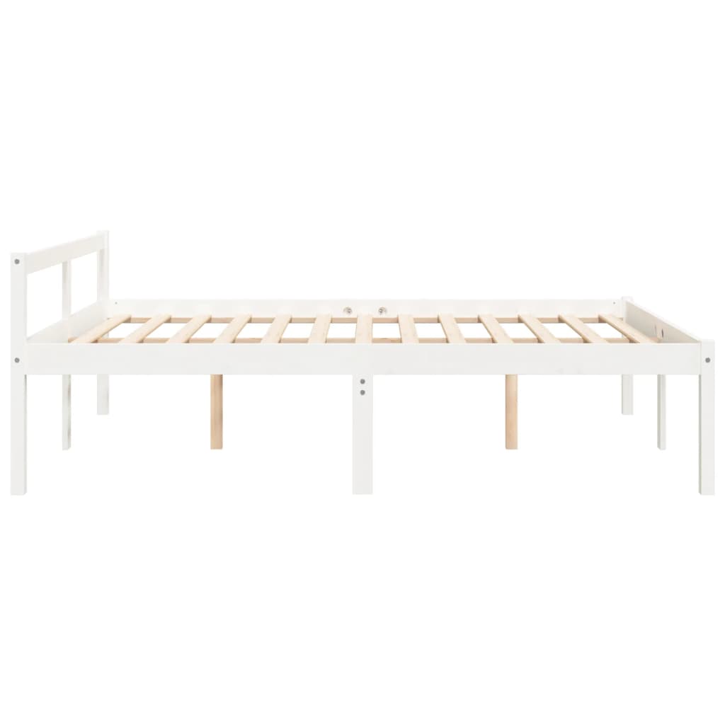 Estrutura de cama 160x200 cm pinho maciço branco