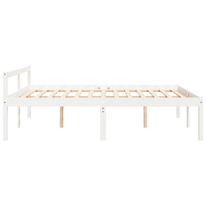 Estrutura de cama 160x200 cm pinho maciço branco