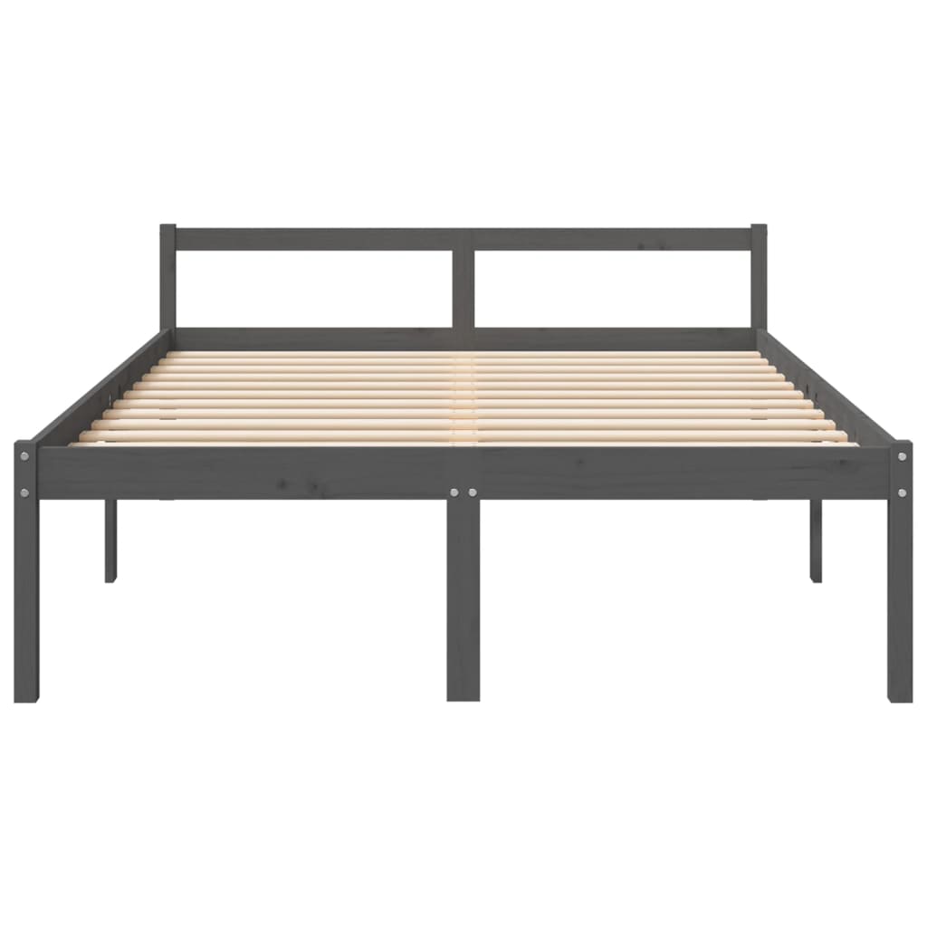 Cama para idosos 160x200 cm pinho maciço cinza