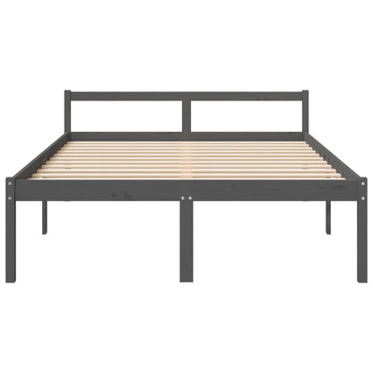 Cama para idosos 160x200 cm pinho maciço cinza