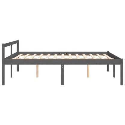 Cama para idosos 160x200 cm pinho maciço cinza