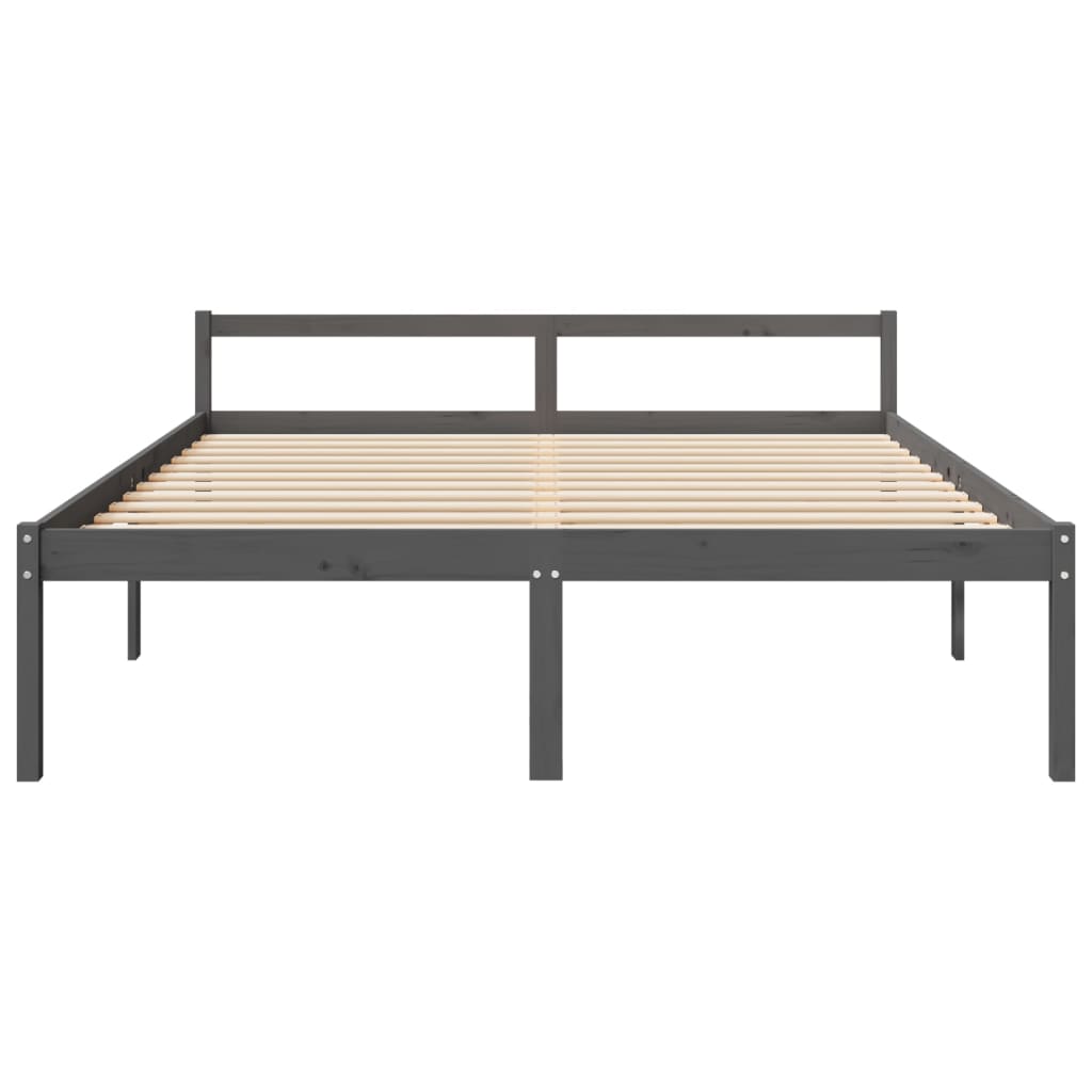 Estrutura de cama super king 180x200 cm pinho maciço cinza