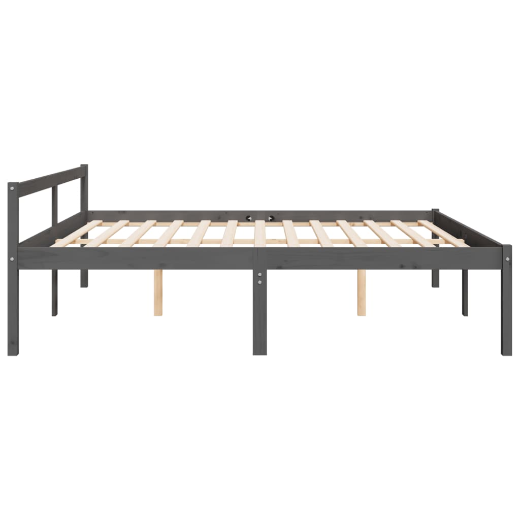 Estrutura de cama super king 180x200 cm pinho maciço cinza