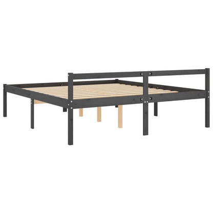 Estrutura de cama super king 180x200 cm pinho maciço cinza