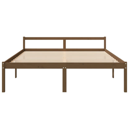 Cama para idosos 200x200 cm pinho maciço castanho mel