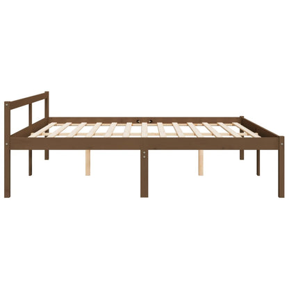 Cama para idosos 200x200 cm pinho maciço castanho mel