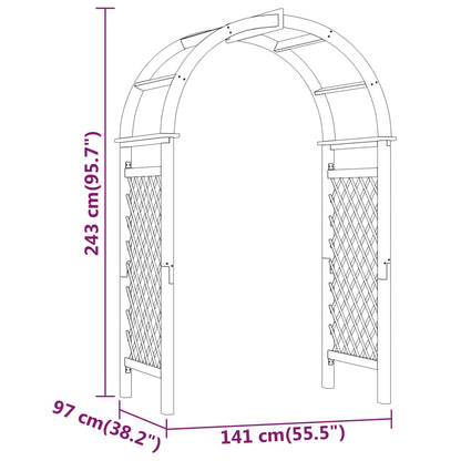 Arco com treliça 141x97x243 cm pinho maciço impregnado