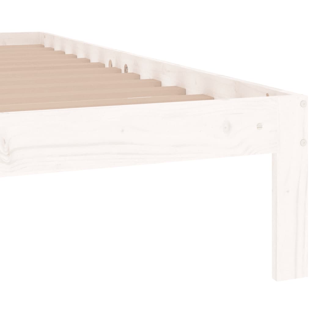 Estrutura cama pequena solteiro 75x190 cm madeira maciça branco