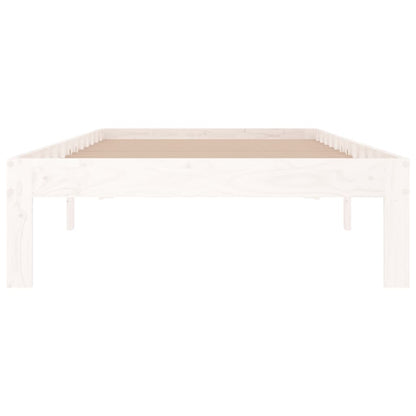 Estrutura de cama solteiro 90x190 cm madeira maciça branco