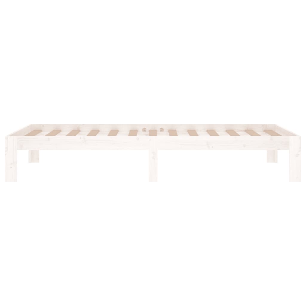 Estrutura de cama solteiro 90x190 cm madeira maciça branco