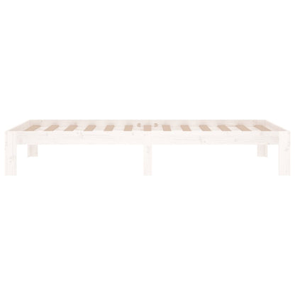 Estrutura de cama solteiro 90x190 cm madeira maciça branco