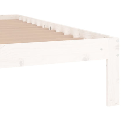 Estrutura de cama solteiro 90x190 cm madeira maciça branco