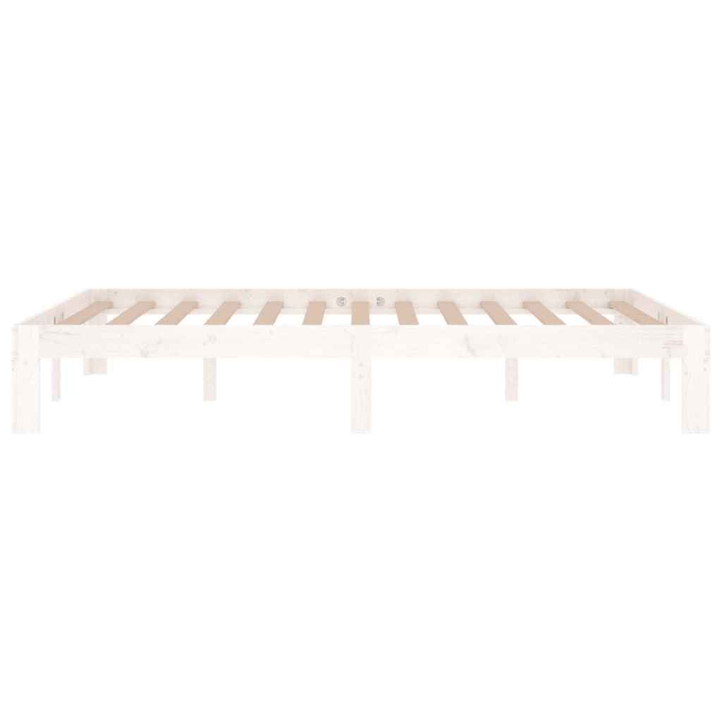 Estrutura cama pequena casal UK 120x190 cm pinho maciço branco