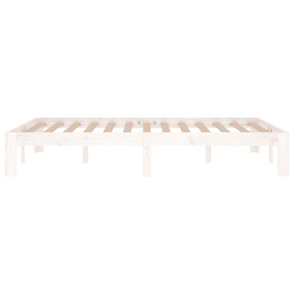 Estrutura cama pequena casal UK 120x190 cm pinho maciço branco