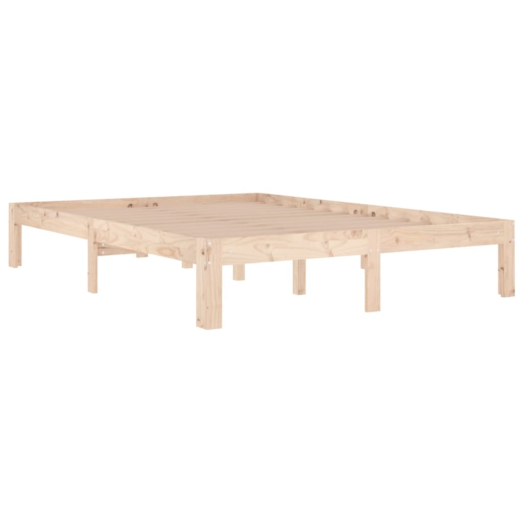 Estrutura de cama casal 135x190 cm madeira maciça