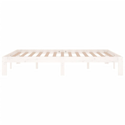 Estrutura de cama 140x190 cm pinho maciço branco