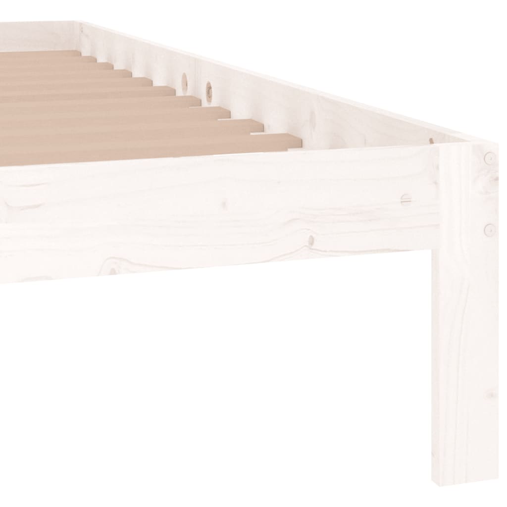 Estrutura de cama 140x190 cm pinho maciço branco