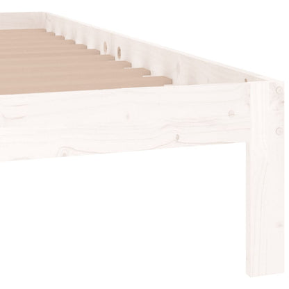 Estrutura de cama 140x190 cm pinho maciço branco