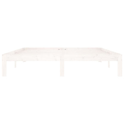 Estrutura de cama 160x200 cm pinho maciço branco