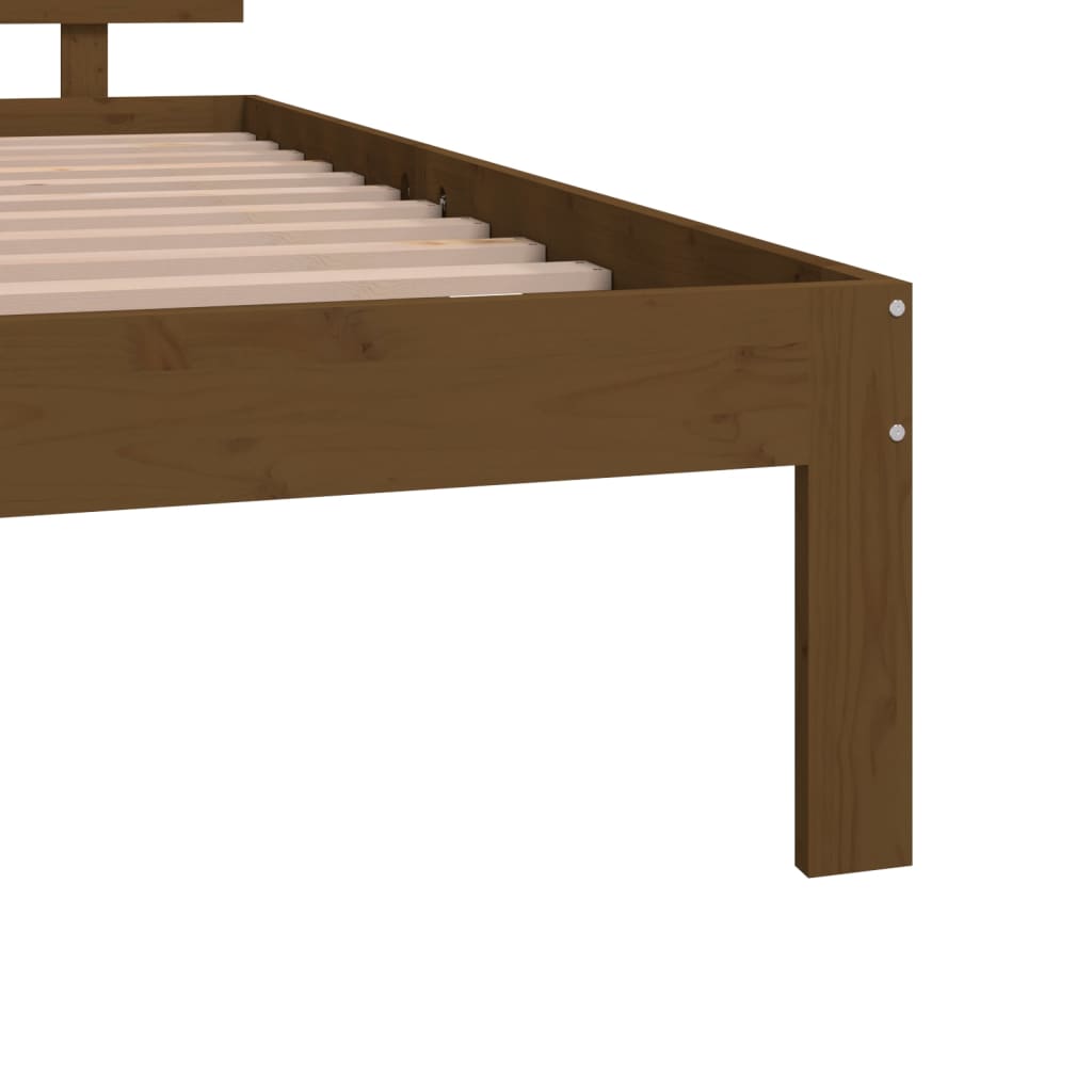 Estrutura cama pequena de casal 120x190 cm madeira castanho-mel