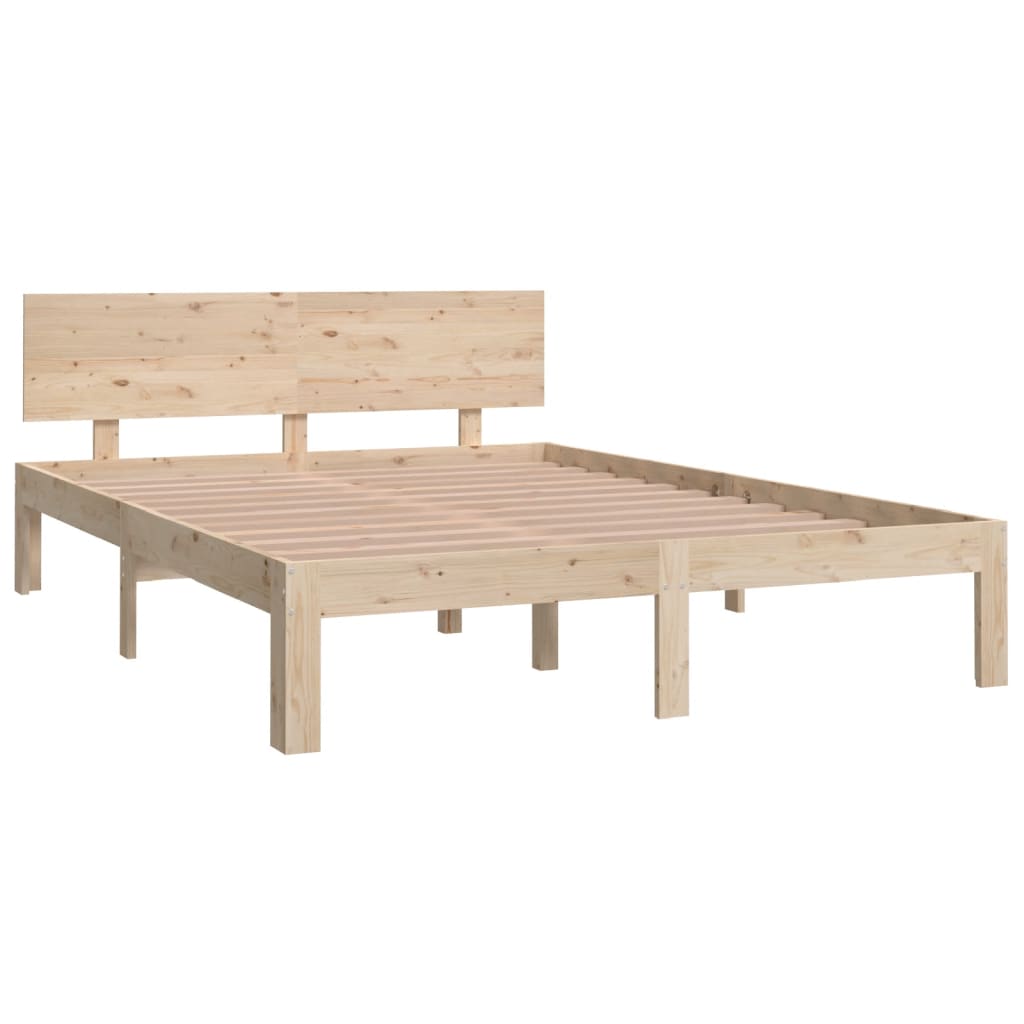 Estrutura de cama casal 135x190 cm madeira maciça