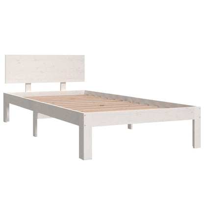 Estrutura de cama 90x200 cm pinho maciço branco