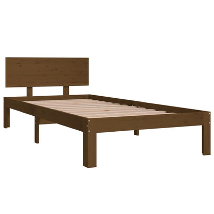 Estrutura de cama 90x200 cm pinho maciço castanho mel