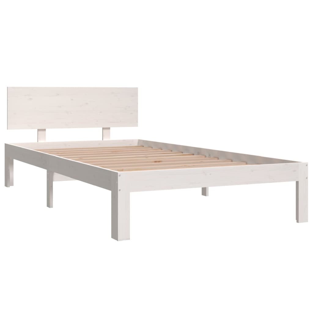 Estrutura de cama 100x200 cm pinho maciço branco