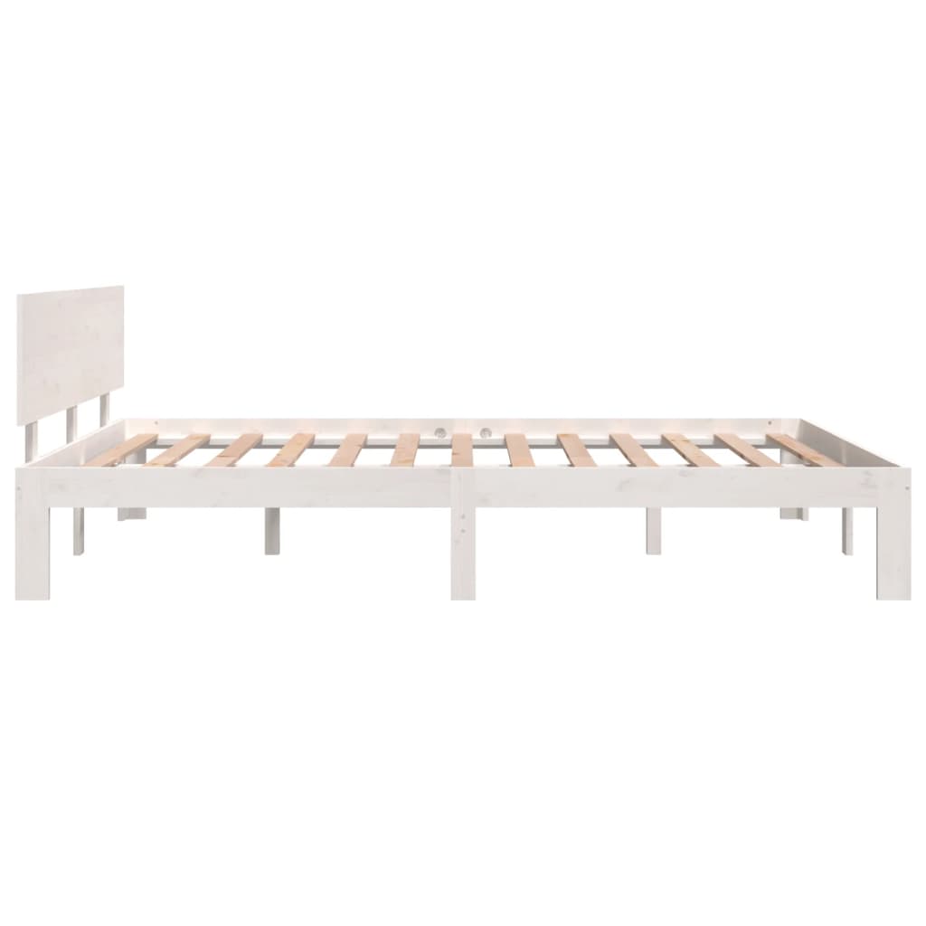 Estrutura de cama 140x200 cm pinho maciço branco