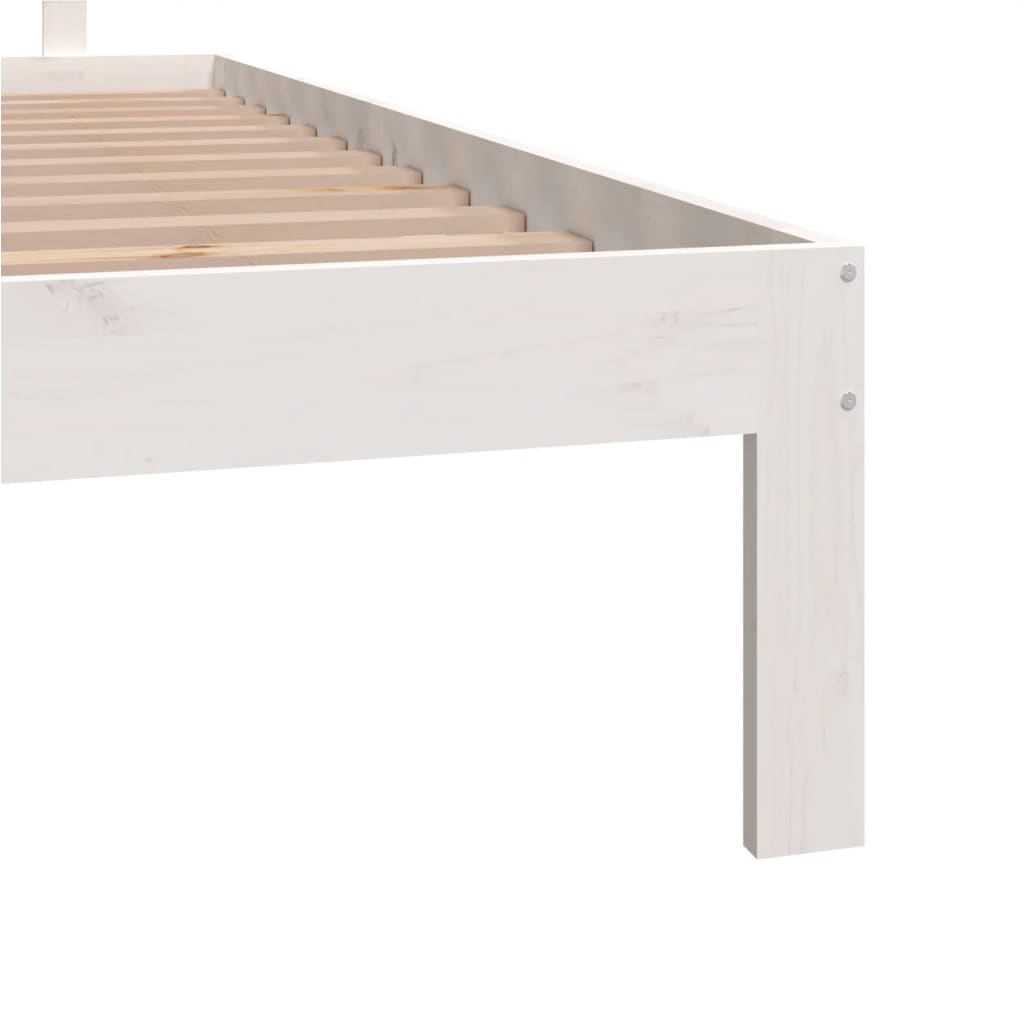 Estrutura de cama 160x200 cm pinho maciço branco