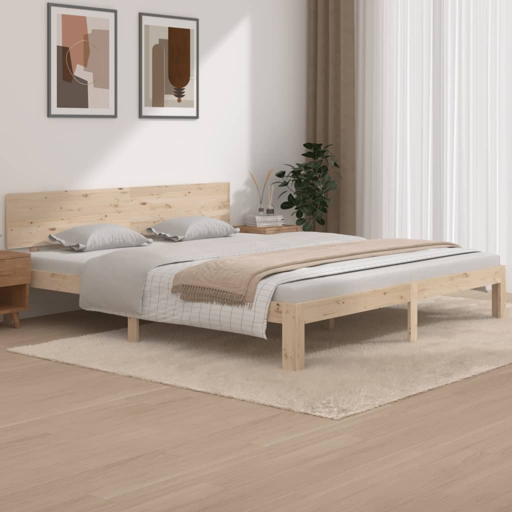 Estrutura de cama super king 180x200 cm madeira maciça