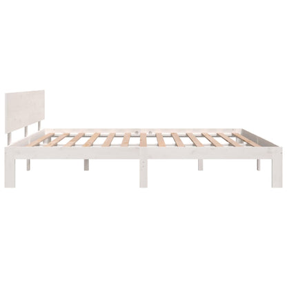 Estrutura de cama super king 180x200 cm madeira maciça branco