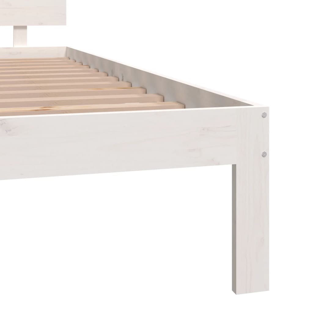 Estrutura de cama super king 180x200 cm madeira maciça branco