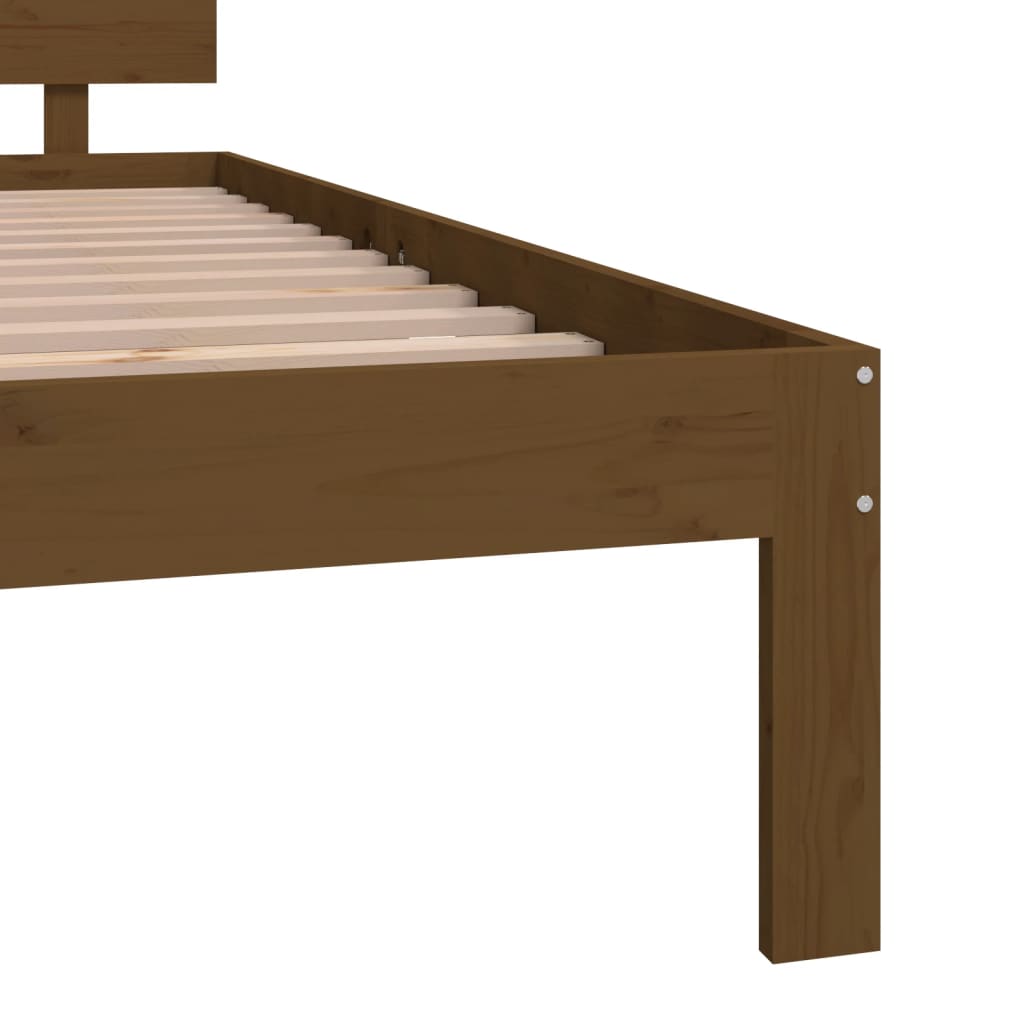 Estrutura de cama super king 180x200 cm madeira castanho-mel