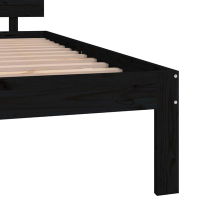 Estrutura de cama super king 180x200 cm madeira maciça preto