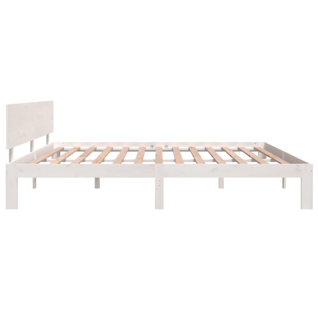 Estrutura de cama 200x200 cm pinho maciço branco