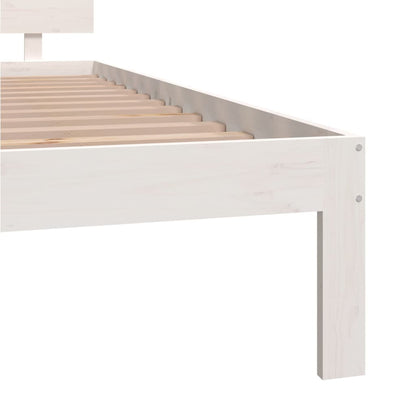 Estrutura de cama 200x200 cm pinho maciço branco