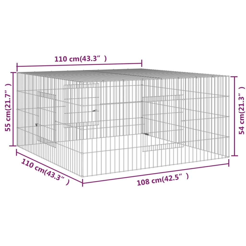 Coelheira 110x110x55 cm ferro galvanizado