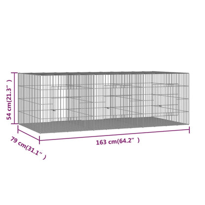 Coelheira de 3 painéis 163x79x54 cm ferro galvanizado