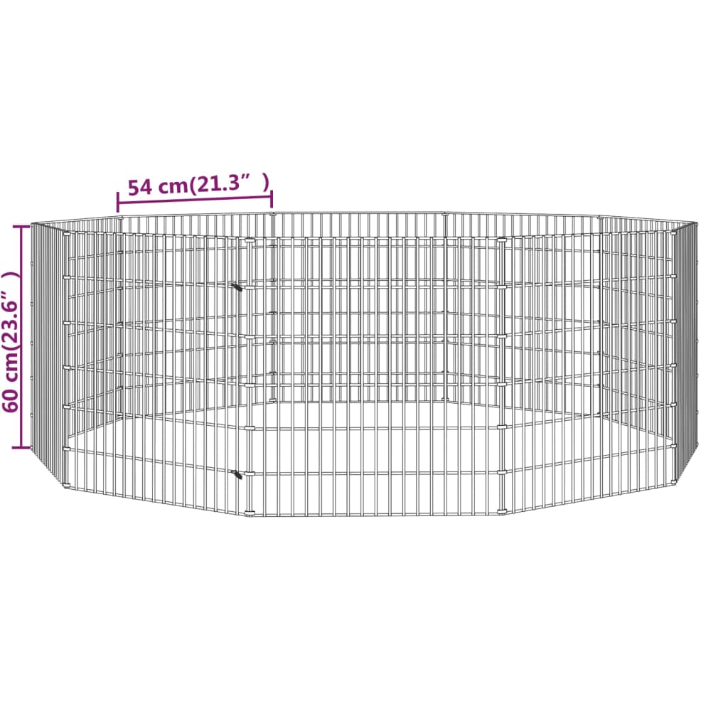 Coelheira de 10 painéis 54x60 cm ferro galvanizado