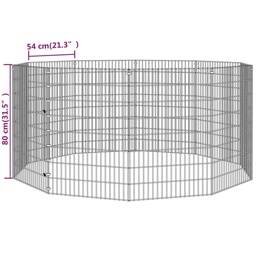 Coelheira de 10 painéis 54x80 cm ferro galvanizado