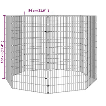 Coelheira de 8 painéis 54x100 cm ferro galvanizado