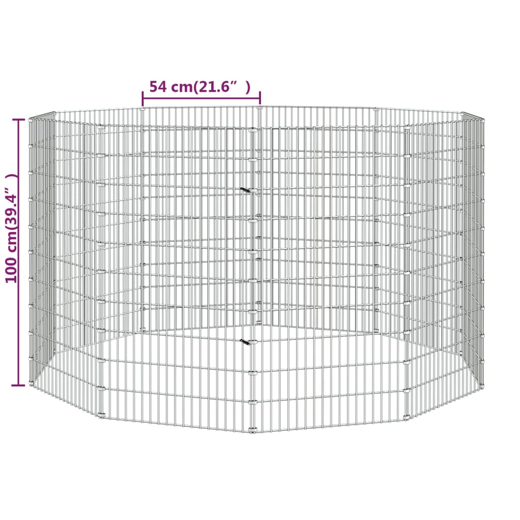 Coelheira de 10 painéis 54x100 cm ferro galvanizado