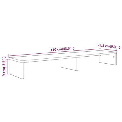 Suporte monitor 110x23,5x9 cm derivados madeira carvalho fumado